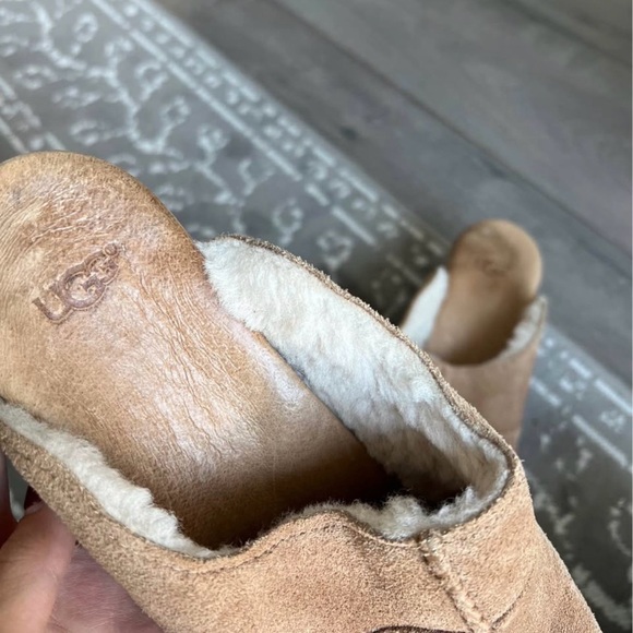 UGG Women's Beige Suede Mules - Picture 5 of 7